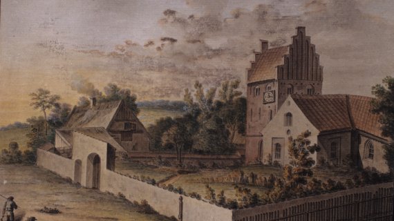 Maleri: Søllerød Kirke og Kirkegård 