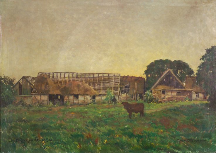 Ebberødgaard 1890. Maleri af Edmond Petersen.